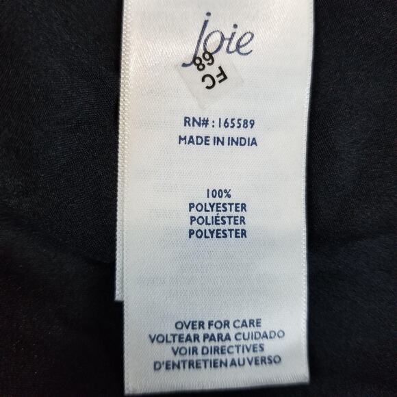 Joie Dress Womens Large Black Balloon Sleeve Caviar Polyester Button Front NWT - Picture 9 of 13